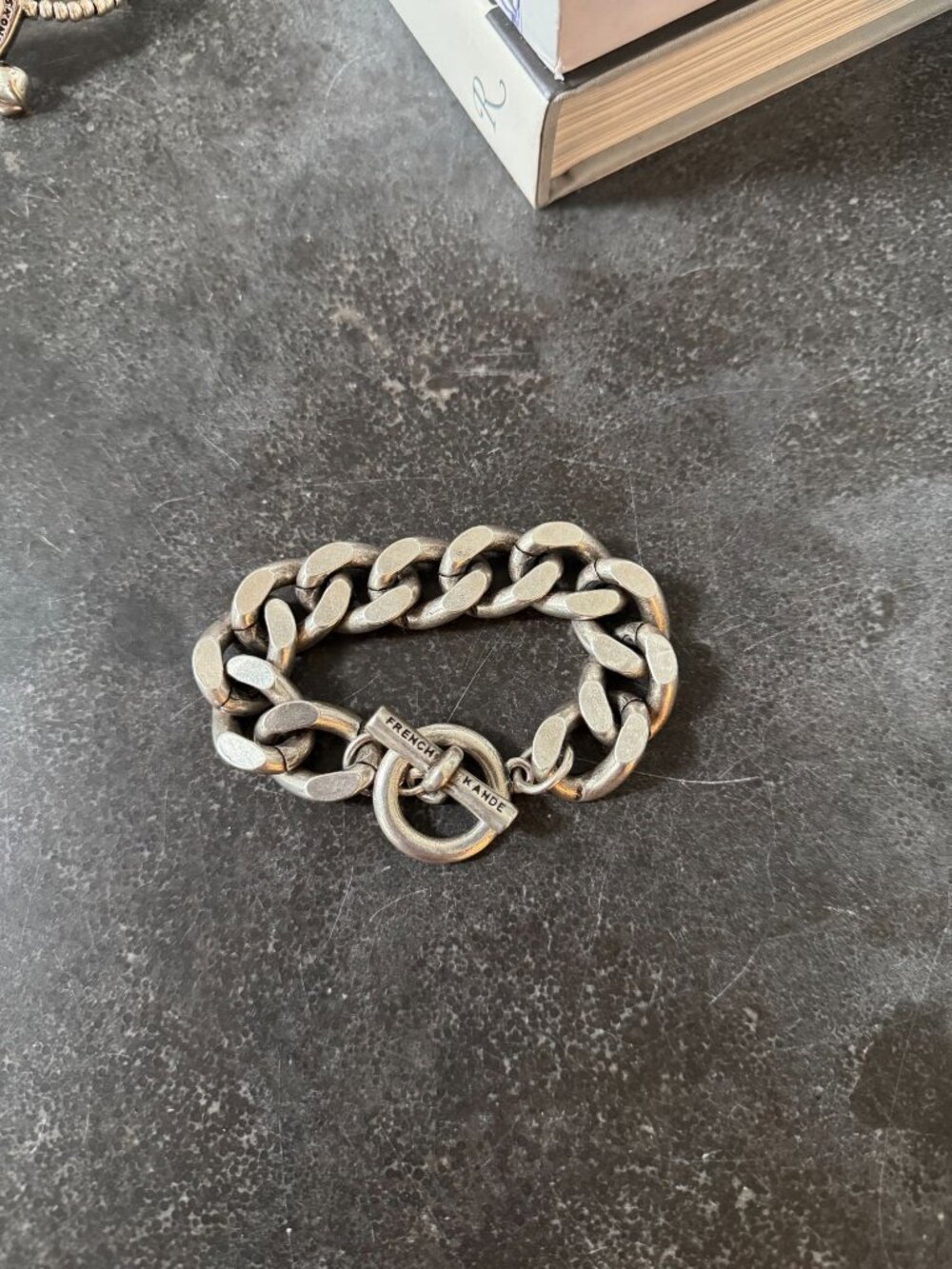 FRENCH KANDE Silver Chunky Chain Link Toggle Bracelet